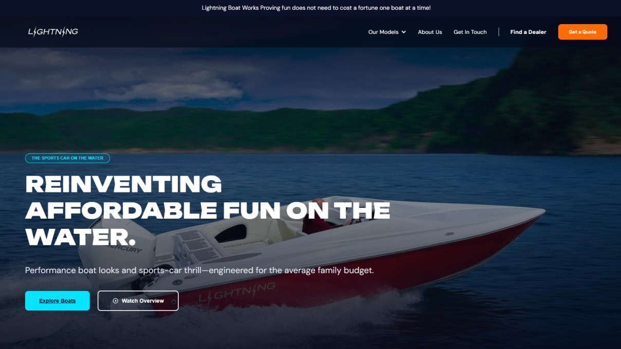 Lightning Boatworks website